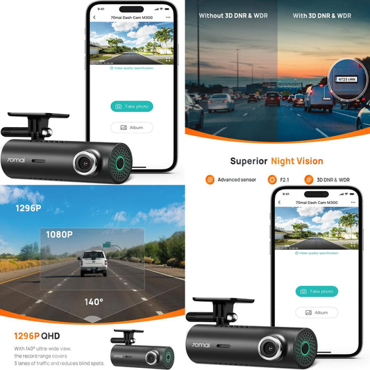 Wifi Camara Seguridad Para Auto Record Accidentes Salpicadero Dash Cam 1296P QHD