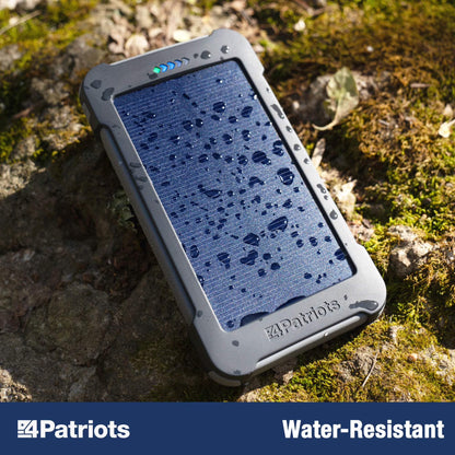 4Patriots 4-Pack Patriot Power Cell Bundle: Portable Solar Power, Rechargeable Battery 2 USB Ports, 8,000 Mah Lithium Polymer Battery, LED Flashlight & IP67 Water Resistant for Hiking or Emergencies
