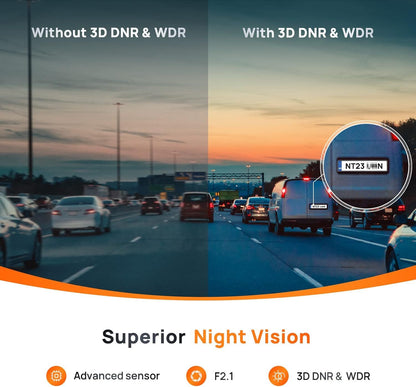Wifi Camara Seguridad Para Auto Record Accidentes Salpicadero Dash Cam 1296P QHD