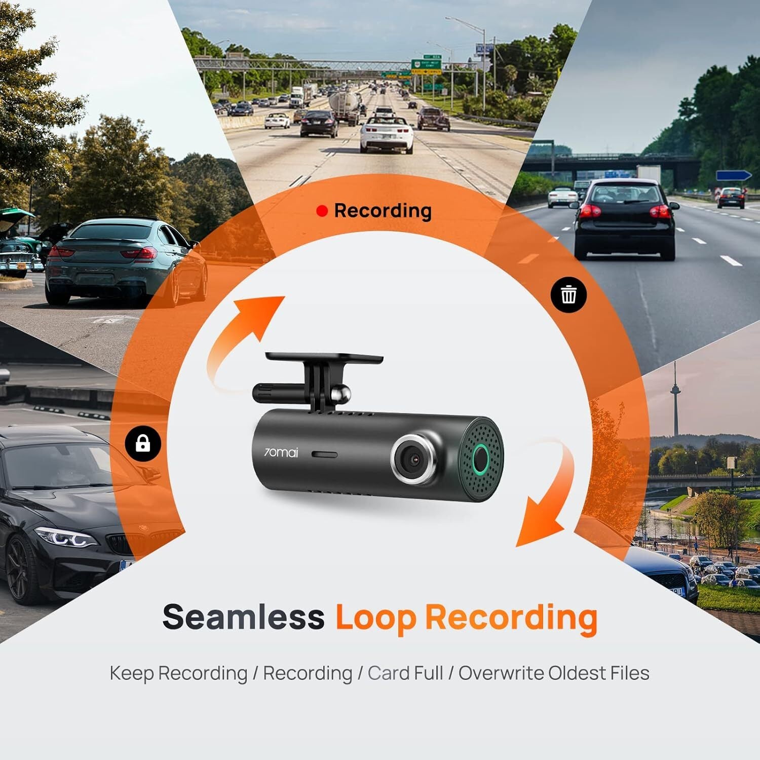 Wifi Camara Seguridad Para Auto Record Accidentes Salpicadero Dash Cam 1296P QHD
